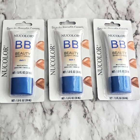Nucolor Dark B.B Beauty Benefit Cream 1.0 OZ each 3 Pack - Picture 5 of 13